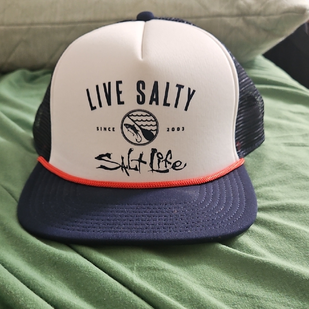 Salt Life Black and White Trucker Cap